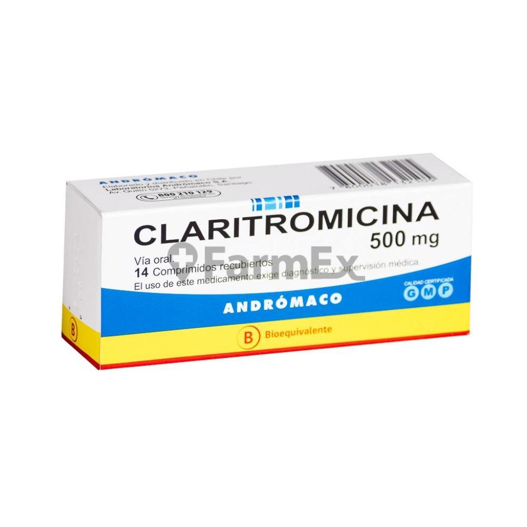 Claritromicina 500 mg. x 14 Comprimidos Recubiertos ANDROMACO